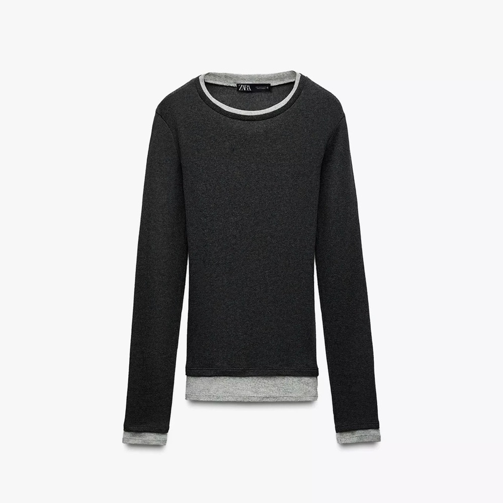 Zara Black and Gray Sweater